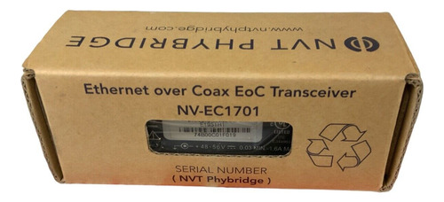 Nvt Phybridge Eoc Ethernet Over Coax Transceiver With Nv Oae