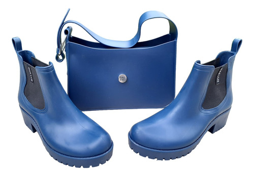 Bota Para Lluvia + Cartera Impermeable