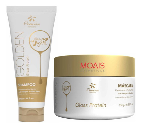 Kit Golden Gloss Protein Floractive Shampoo 300g+mascara 250