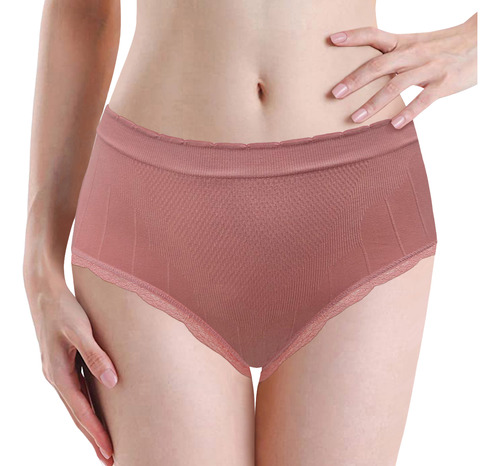 Paquete Pantys Bikini Algodón Hipoalergenico 6pz Encaje