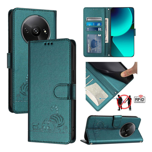 //gato Patrón Cartera Funda Para Redmi A3 4g-poco C61 4g/