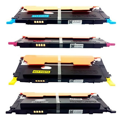 Kit 4x Toner 407s P/ Clx-3185fw Clp-320n Clx-3185n Clp-325w Tinta Preto Ciano Amarelo Magenta
