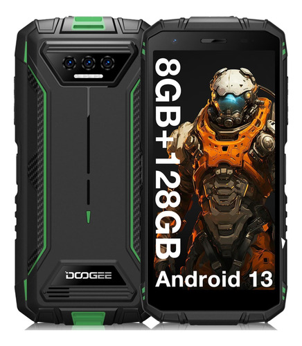 Doogee S41 Plus - Smartphone Resistente De 2024,6300 Mah, 8 Gb+128 Gb/tf 1tb, Smartphone Android 13, Octa Core, Teléfono Impermeable Ip68, Cámara