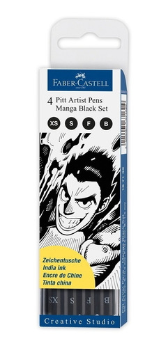 Marcador Faber Castell Pitt 167132 Artist Pens X 4 Manga Bla