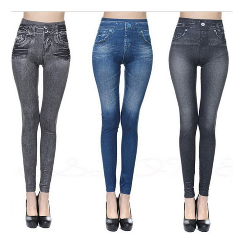 Leggins Tipo Jeans Mujer Pantalones De Mezclilla Mujer