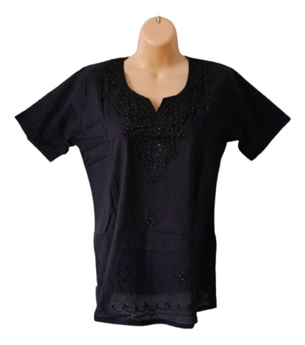 Blusa Camisa Bordada Artesanal 100% Algodón India Verano S