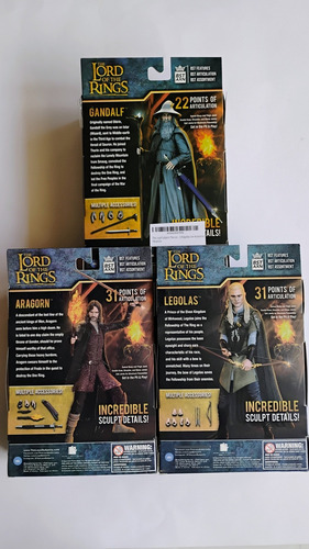 Figura Gandalf (el Señor De Los Anillos) Bst Axn Pack 3 Figu (Usado)