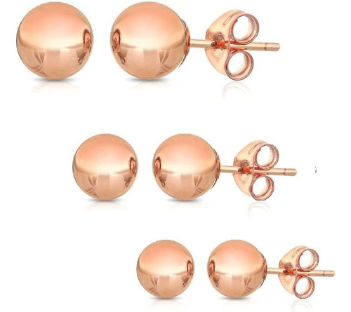 Aretes De Bola De Plata Esterlina 925 (paquete De 3 Pares)