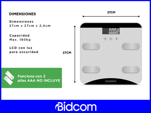 Balanza Para Personas Gadnic Digital Eléctrica Peso Corporal
