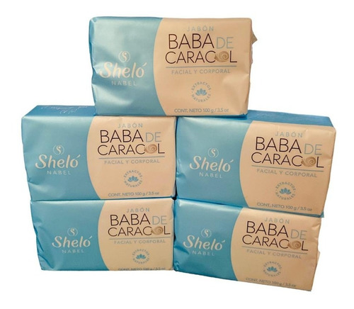 5 Pack Jabón Baba De Caracol Shelo
