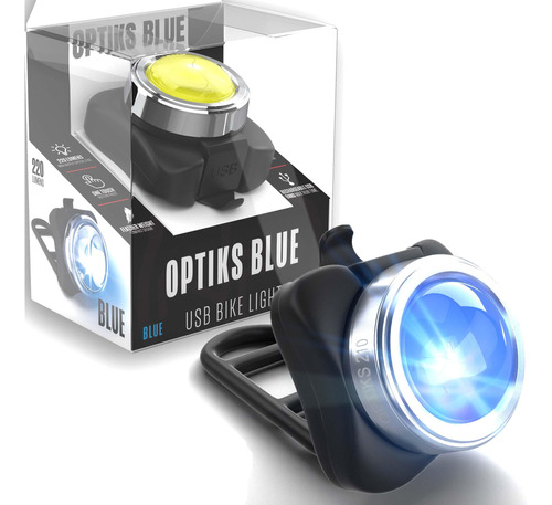 Optiks-luz Azul Para Bicicleta: 220 Lúmenes - Usb Recargab.