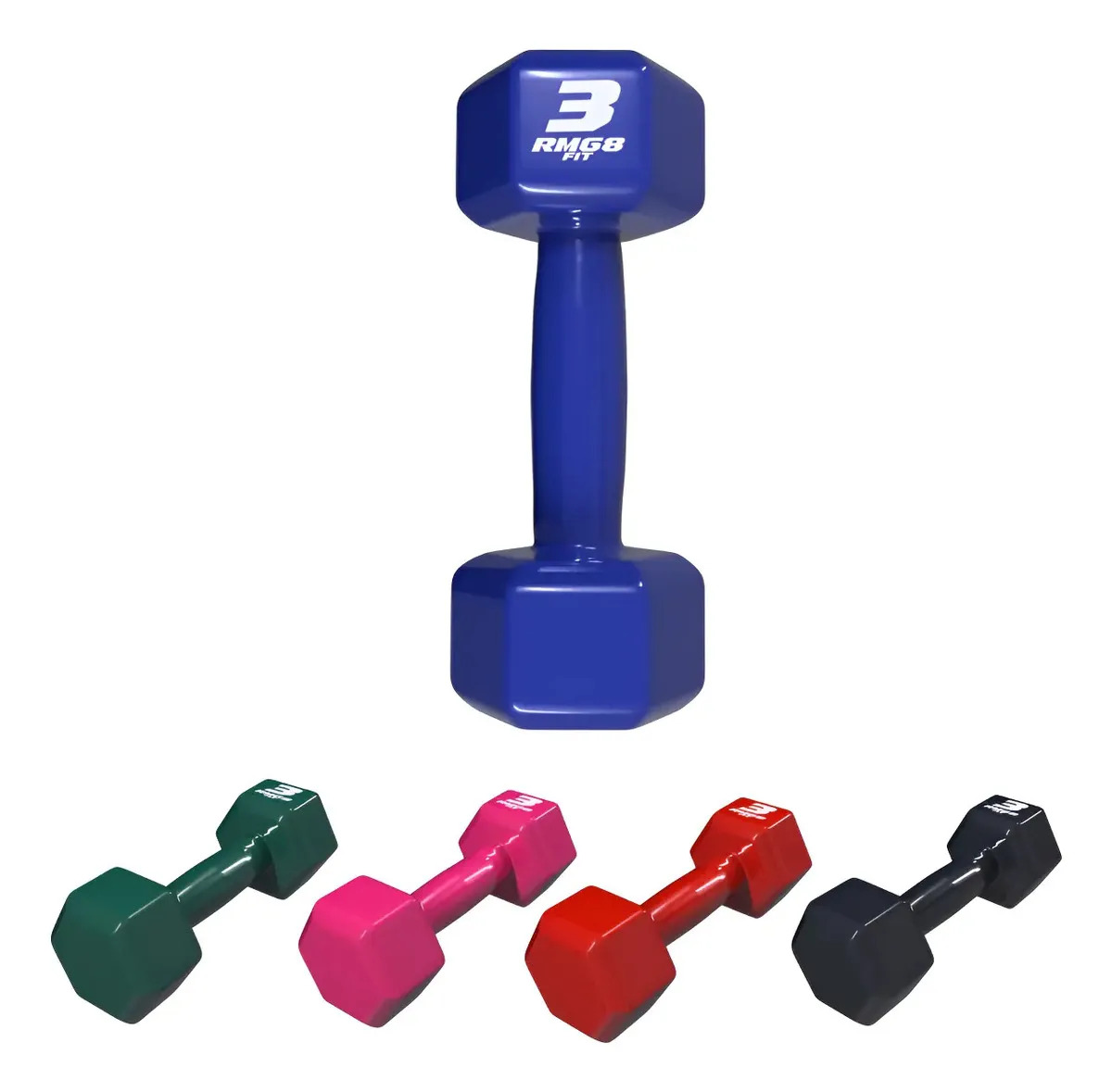 Halter 3kg Emborrachado Sextavado Azul
