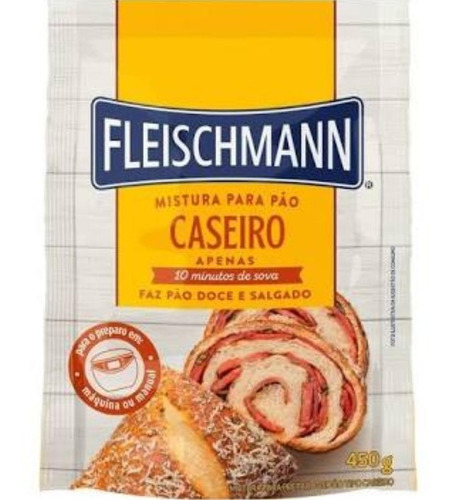 Pré-mistura de mistura para pão caseiro Fleischmann integral 450 g 