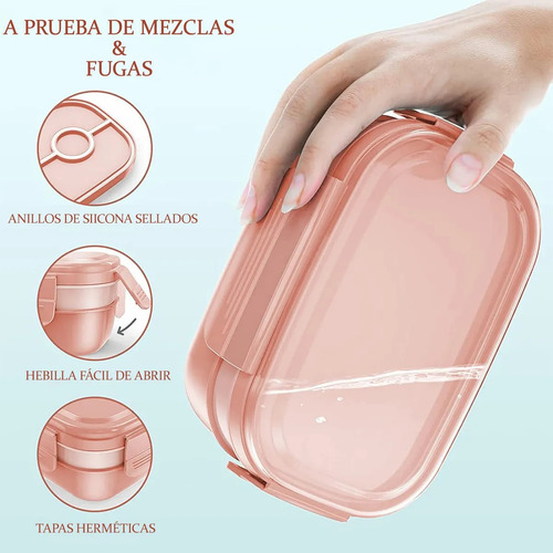 Box Lunch 3 Niveles Topper 1900ml Fiambrera Con Cubiertos