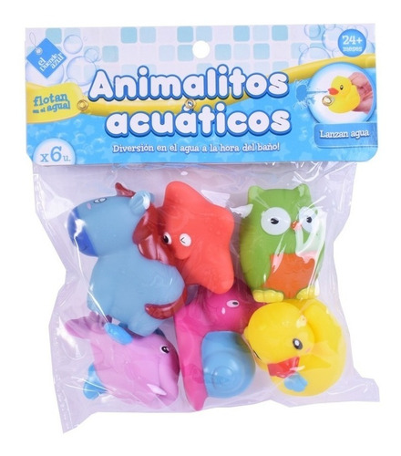 Set X 6 Animalitos De Goma Acuaticos El Duende Azul Jeg 7483