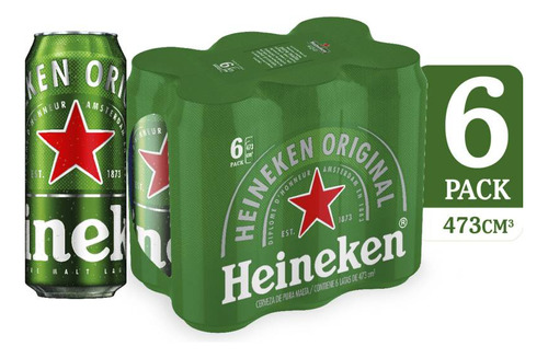 Cerveza Heineken Pack X6 473ml