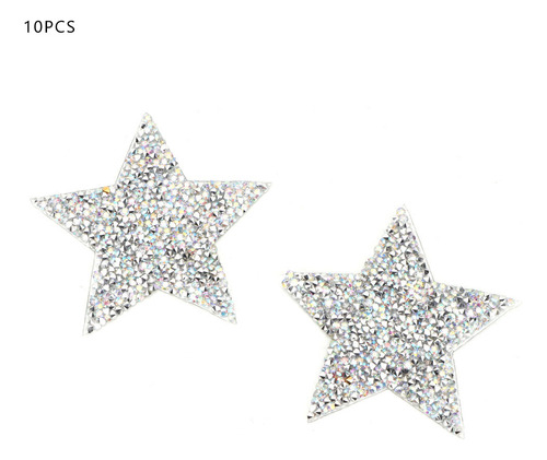 10pcs Rhinestone Estrella Apliques Plancha Ropa Parche Para
