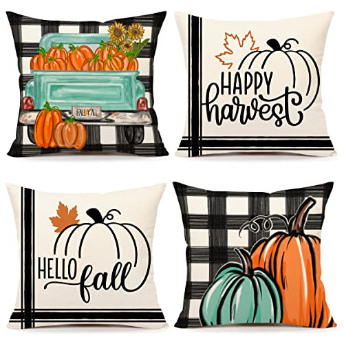 Fundas De Almohada De Decoración De Otoño De 18x18 Ju...