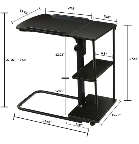 Mesa De Cama Con Ruedas De Altura Mesa Lateral De La Ba...