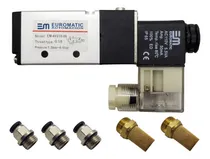 Comprar Electrovalvula Neumatica 5\u002F2 Con Conectores Y Silenciadores