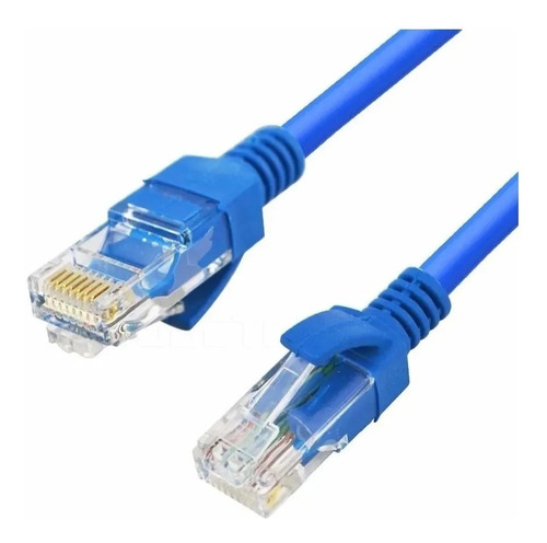 Cabo De Rede Ethernet Lan Rj45 Cat5e Azul C/ 15 Metros