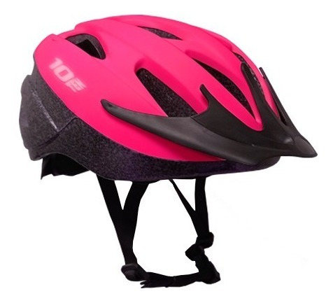 Casco Para Ciclismo Marca 10 Ten Fucsia Con Visera Y Luz