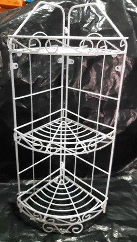 Organizador Esquinero De Piso O Pared Metálico 3 Niveles