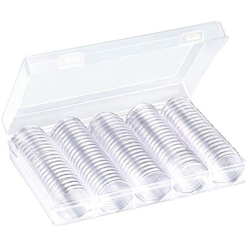 Coin Capsules Round Plastic Coin Holder Case With Storage Or