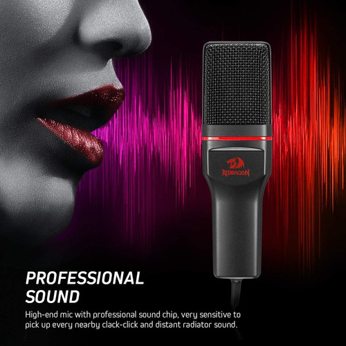 Micrófono Redragon Quasar GM200 condensador omnidireccional negro