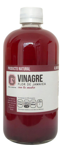Vinagre De Flor De Jamaica Con La Madre Alimentos Rgb 500ml