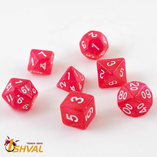 Imagen 3 de 4 de Set De 7 Dados Para Rol - Wave Warmth