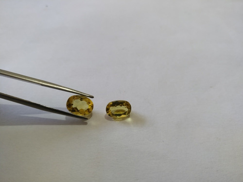 Berilo, Heliodoro Amarelo Extra Natural 02 Ovais 3,5 Ct. Amarelo Forte