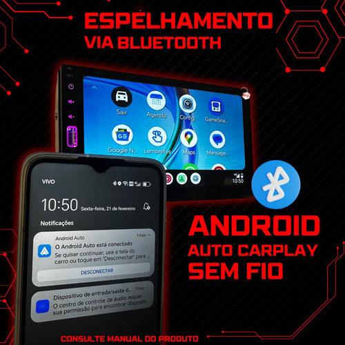 Central Multimidia 7 Polegadas Parati G4 Carplay Com Moldura