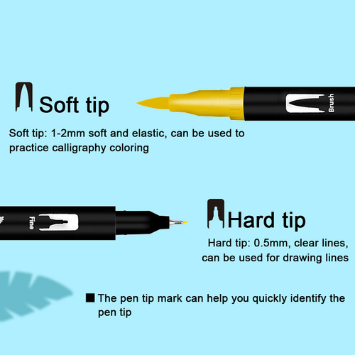 Marcadores De 100 Cores Plumones Tip Brush Double Point