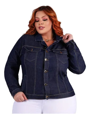 Jaqueta jeans store tamanho grande