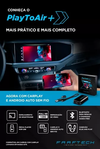 Streaming Box Automotivo Faaftech Espelhamento Via Carplay