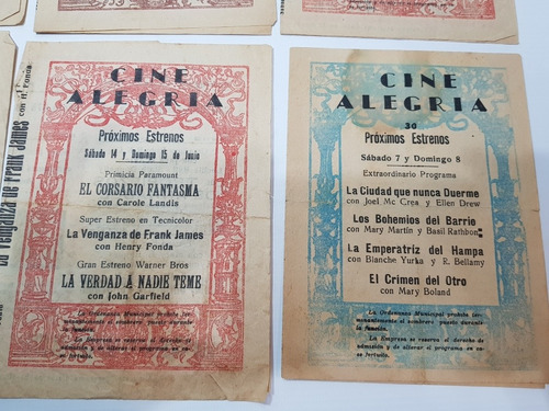 Imagen 6 de 10 de Antiguos Programas Cine 1940 Lote X 52 Roca Unión Mag 56761