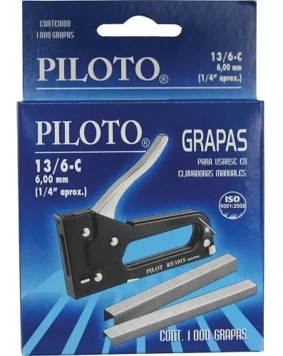 1000 Grapas Para Engrapadora Manual De Pared 13/6-c De 6 Mm