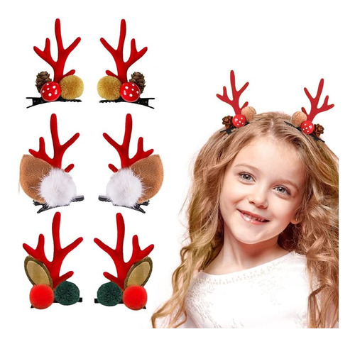 3 Pares De Pinzas Para El Cabello De Navidadaccesorios Para