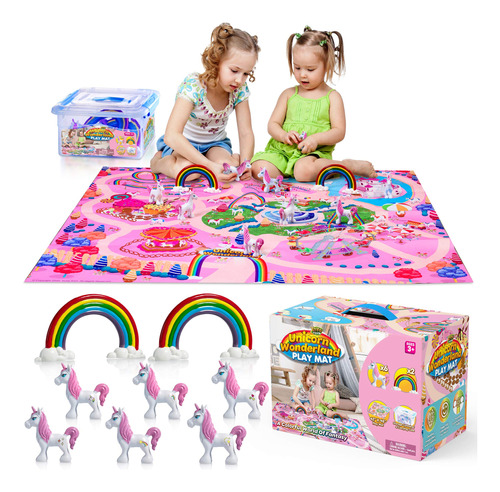 Yoya Toys Juego De Tapete De Juego De Unicornio Y Juego De J