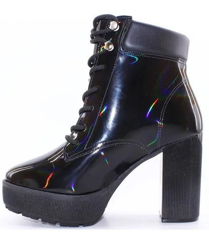 Imagen 2 de 10 de Bota Mujer Vizzano Botineta Holografico Taco Liviano 3074206