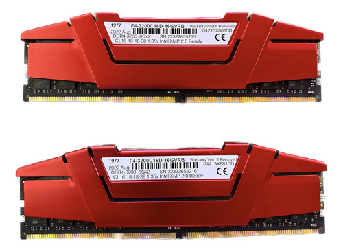 Memoria G.skill Ripjaws V de 16 GB (2 x 8), Ddr4, 3200 MHz, color rojo