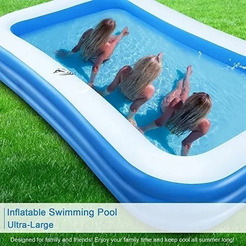 Piscina Inflable Rectangular Niños Verano Diversión 2 Metros