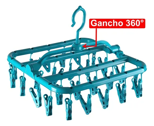 comprar Varal Para Roupa Íntima Com 32 Pregadores Meia Cueca Calcinha Cor Azul Mi lar