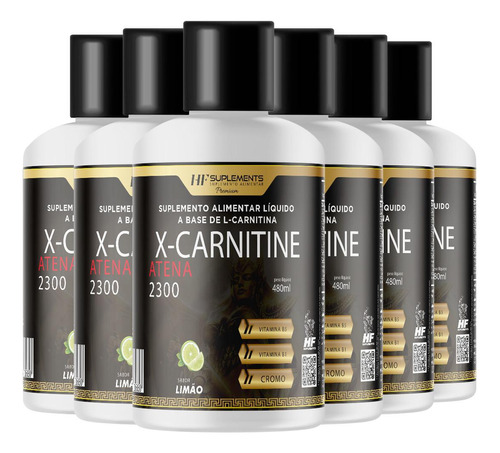 Kit 6 X-carnitine Atena 2300 + Cromo 480 Ml Limão Hf