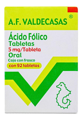 A.f. Valdecasas Acido Folico 92 Tabs. 5 Mg Valdecasas Sabor Sin Sabor