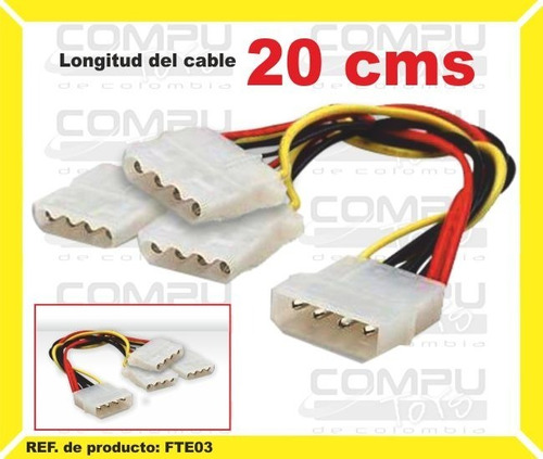 Cable Triplicador Poder Molex Ide Ref: Fte03 Computoys Sas