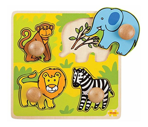 Puzzle De Madera Safari Para Bebés De 1 Año