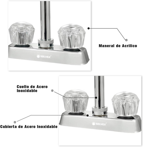 Llaves Lavabo Baño Grifo Mezcladora Acero Inoxidable Cromado Color Plateado