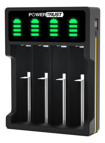 Powertrust Cargador De Bateria Universal Led De 4 Ranuras Pa